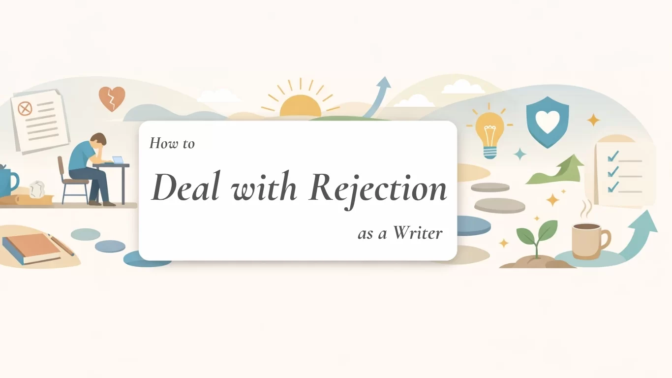 A writer staying motivated and continuing to write after rejection, showing how to deal with rejection as a writer without losing motivation