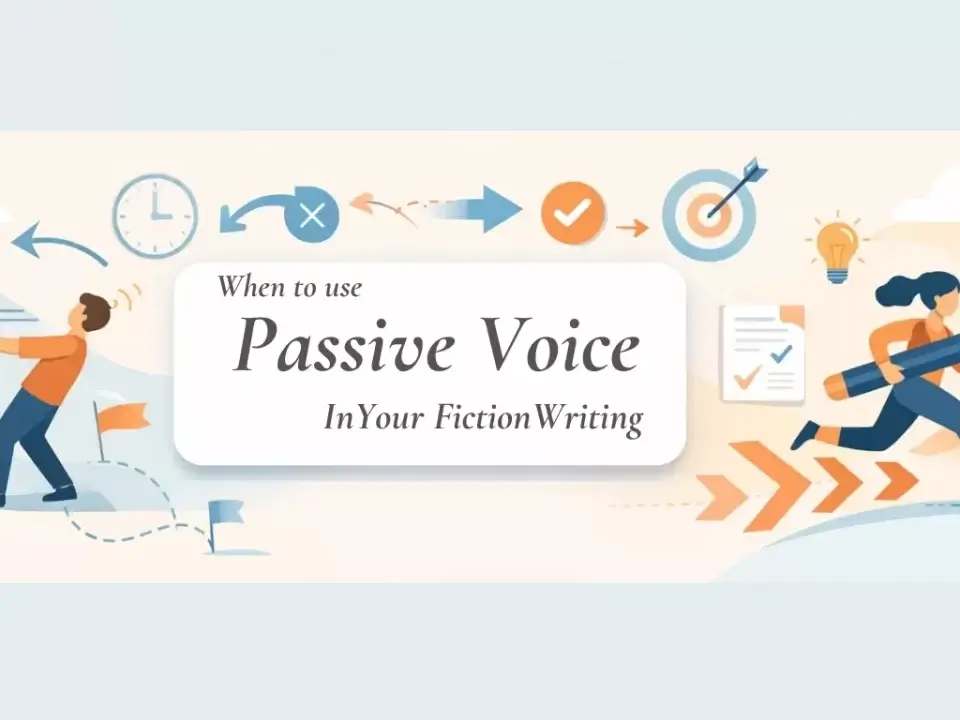 Example showing passive voice in fiction and how to convert it into active voice for better storytelling