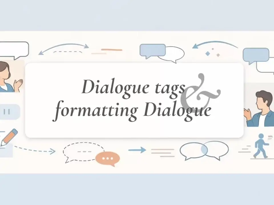 A beginner-friendly illustration explaining Understanding Dialogue Tags and Formatting Dialogue Correctly in story writing